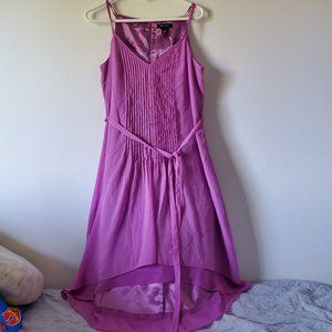 White House Black Market (size 8 Soft pink with purple chiffon high low dress)